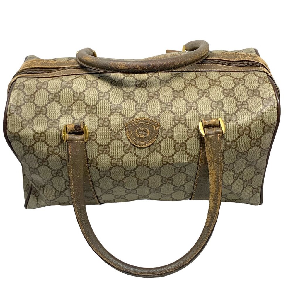 Vintage Gucci Coated Canvas Leather Speedy‎ Handbag **AS IS DAMAGED - Picture 8 of 13